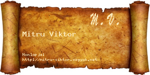 Mitru Viktor névjegykártya